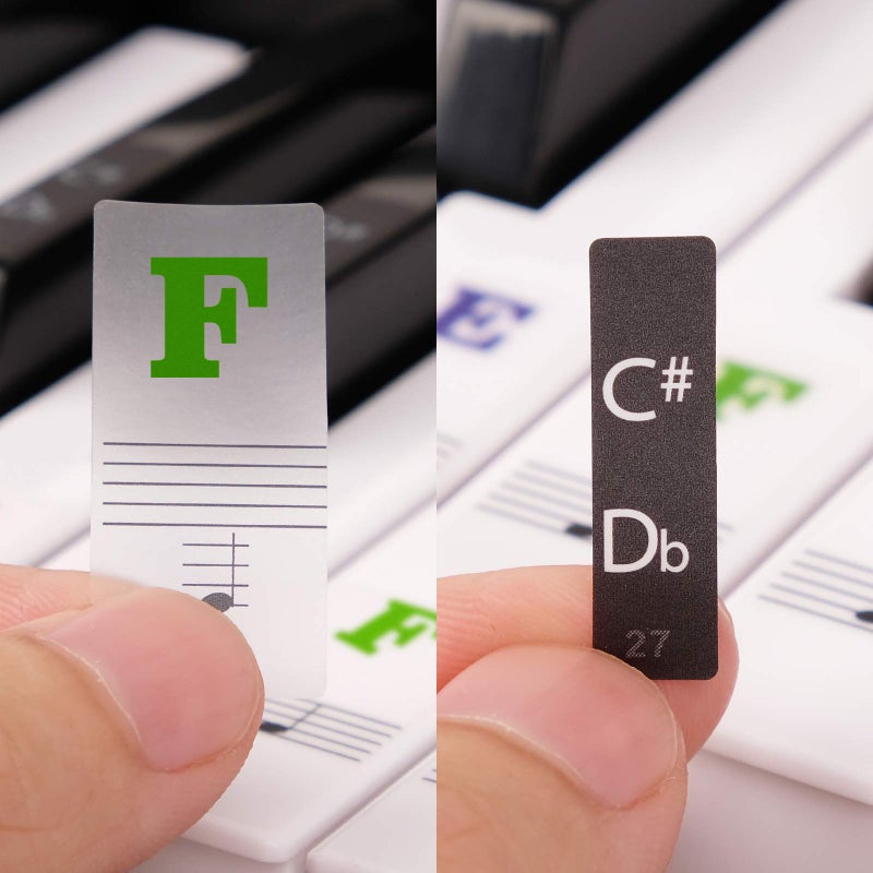 Eison Piano Stickers for Keys, Eison Colorful Piano Keyboard Stickers for 88/61/54/49/37 Full Learning Set, Removable, Leaves No Residue, Multi-Color - Image 2
